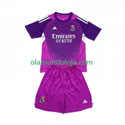 Camisola Real Madrid Guarda-redes Criança Equipamento Segundo 2025-2026 Manga Curta
